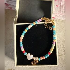 Colorful Beaded Bracelet with S charm